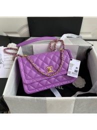 Fake Chanel Flap Bag Sheepskin & Gold-Tone Metal AP1737 Purple HY8741QF99