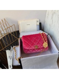 Fake Chanel flap bag velvet & Gold-Tone Metal AS2222 Coral HY15511uQ71