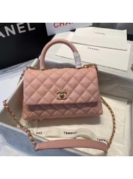 Fake Chanel flap bag with top handle A92990 pink HY7204GR32