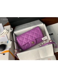 Fake Chanel flap Imitation Pearls bag AS1436 Lavender HY911uQ71