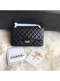 Fake Chanel Flap Original Cowhide Leather 30225 black gold chain HY7481uQ71