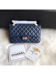 Fake Chanel Flap Original Cowhide Leather 30225 blue gold chain HY18471pE71