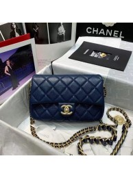 Fake Chanel Flap Shoulder Bag Original leather AS2543 dark blue HY25519Lh27