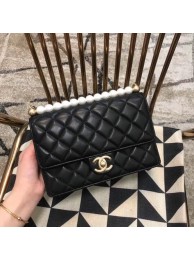 Fake Chanel Flap Shoulder Bag Sheepskin Leather 77399 black HY10510kw88