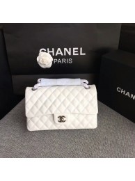 Fake Chanel Flap Shoulder Bags White Original Patent Leather CF1112 Silver HY12262qZ31