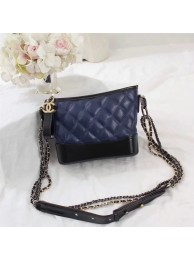 Fake Chanel Gabrielle Calfskin Leather Shoulder Bag 8122A Blue HY3344Hj78