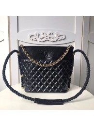 Fake Chanel hobo handbag AS0076 black HY541EQ38