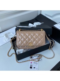 Fake CHANEL Lambskin Flap Shoulder Bag AP2289 Apricot HY21916RY48