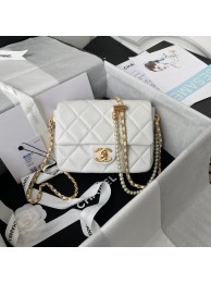 Fake Chanel Lambskin Flap Shoulder Bag Original leather AS2855 white HY17059GR32