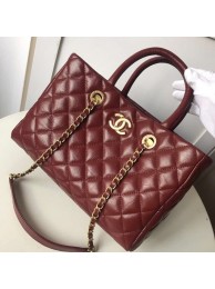 Fake Chanel large shopping bag Aged Calfskin & Gold-Tone Metal A57974 Burgundy HY22815tu77