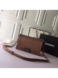 Fake Chanel Le Boy Flap Shoulder Bag Original Cannage Patterns 67086 Bronze HY2412Qv16