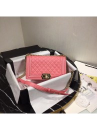 Fake Chanel Le Boy Flap Shoulder Bag Original Leather Pink A67086 Gold HY24640tu77