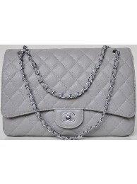Fake Chanel Maxi Quilted Classic Flap Bag Grey Cannage Patterns A58601 Silver HY4921EQ38