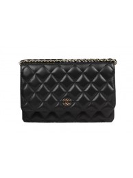 Fake Chanel mini Flap Bag CHA33814 Black Original Sheepskin Leather Gold HY2901QF99