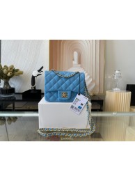 Fake Chanel MINI Flap Bag Original Sheepskin Leather 1115 sky blue HY3069Sq37