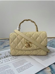 Fake Chanel mini flap bag with top handle AS2477 Cream HY14137lF58
