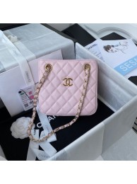 Fake Chanel mini Shoulder Bag Grained Calfskin&Gold-Tone Metal AS3176 pink HY21074GR32