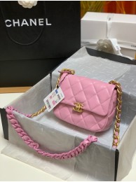 Fake Chanel mini Shoulder Bag Lambskin&Gold-Tone Metal AS3205 pink HY18800tu77