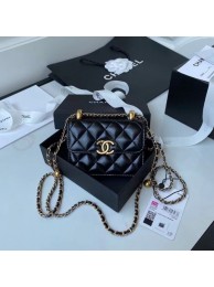 Fake CHANEL mini wallet on chain AP2290 black HY12586EQ38