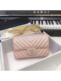 Fake Chanel Small Classic Handbag Grained Calfskin & Gold-Tone Metal A69900 pink HY21802lF58