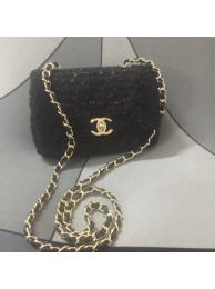 Fake Chanel small flap bag Gold-Tone Metal AS1116 black HY15599GR32