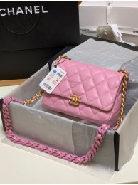 Fake Chanel small Shoulder Bag Lambskin&Gold-Tone Metal AS3206 pink HY26461uQ71