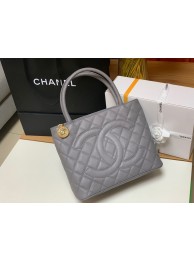 Fake Chanel Tote Bag Grained Calfskin&Gold-Tone Metal AS1804 gray HY10122lF58