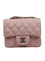 Fake Cheap Chanel Classic MINI Flap Bag CF1115 Pink Cannage Pattern Silver HY8010Kt89