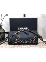 Fake Cheap Chanel Original Sheepskin Leather Bowling Bag AS1779 black HY2900Kt89