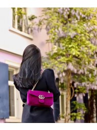 Fake Cheap Gucci GG Marmont Chevron Velvet Shoulder Bag 443497 Purple HY18230Kt89