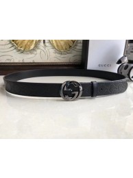 Fake Gucci 35MM Leather Belt 414526 Black HY16771QF99