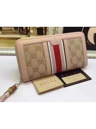 Fake Gucci Bamboo GG Zip Around Wallet 353615 Pink HY1978bz90