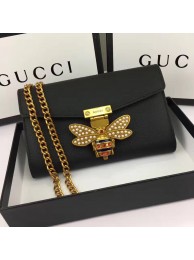 Fake Gucci Calfskin Leather Shoulder Bag 403326 Black HY17379yQ90