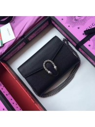 Fake Gucci Dionysus Leather mini Chain Bag 401231 Black HY6780Iw51