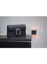 Fake Gucci Dionysus Leather Super mini Bag 476432 Black HY1794Lh27