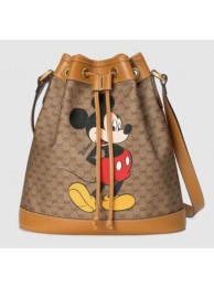 Fake Gucci Disney x Mickey Mouse Small Bucket Bag 602691 Brown HY23205Iw51