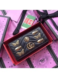 Fake Gucci GG Marmont Continental Wallet A443436 Black HY23844eZ32