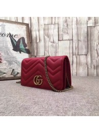 Fake Gucci GG Marmont Embroidered Velvet Mini Bag 488426 Red HY22899GR32