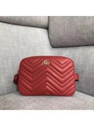 Fake Gucci GG Marmont matelasse belt bag 523380 red HY16179eZ32