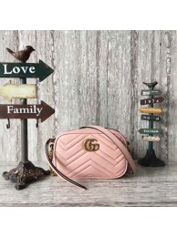 Fake Gucci GG Marmont Matelasse Mini Shoulder Bag 448065A Pink HY26493xR88
