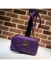 Fake Gucci GG Marmont Matelasse Shoulder Bag 447632 purple HY11799eZ32