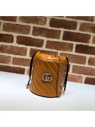 Fake Gucci GG Marmont mini bucket bag A575163 brown HY19891uQ71