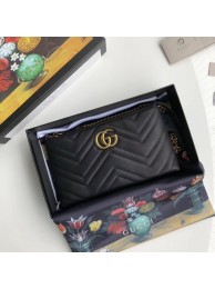 Fake Gucci GG Marmont mini Chain Bag 443447 Black HY5014GR32