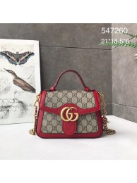 Fake Gucci GG Marmont mini top handle bag 547260 red HY22599Lh27