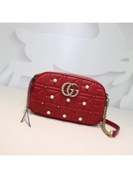 Fake Gucci GG Marmont Small Shoulder Bag 447632 Red HY17810kw88