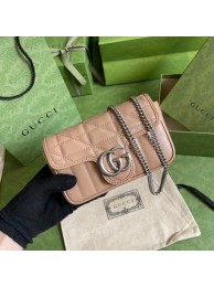 Fake Gucci GG Marmont super mini bag 476433 Rose beige HY21745Iw51