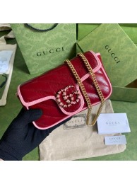 Fake Gucci GG Marmont super mini bag 574969 Wine&Pink HY24266EQ38