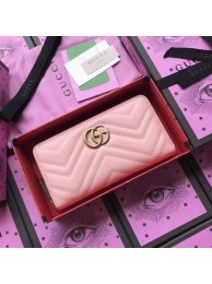 Fake Gucci GG Marmont Zip Around Wallet 443123 Pink HY23577qZ31