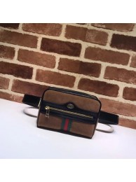 Fake Gucci GG original Nubuck leather waist pack 517076 brown HY19247lF58