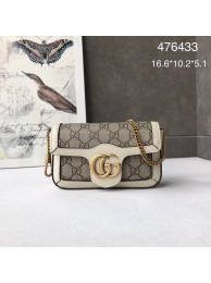 Fake Gucci GG Supreme canvas 476433 Mini Shoulder Bag white HY4060ny77